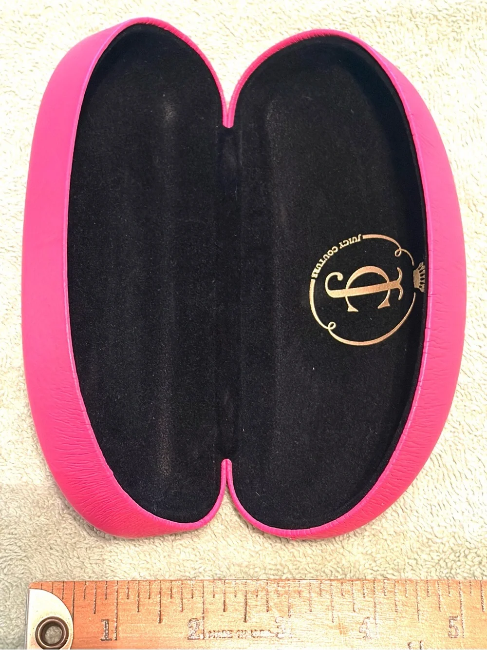 Juicy Couture Bright Pink Eyewear Case with Gold Logo